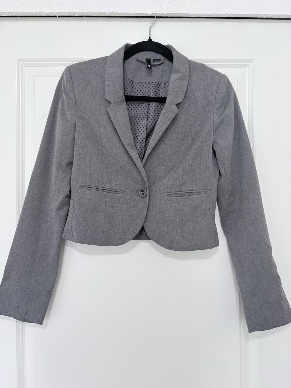 Women’s Gray Cropped Blazer Jacket